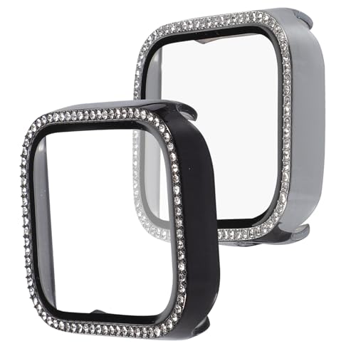 Yardenfun 2 Stück Bling Bling Displayschutzfolie & Strass Uhrenabdeckung Für Smartwatch Kompatibel Mit Kratzfest Glänzend Einfache Installation Rundum Schutz Elegantes Design von Yardenfun