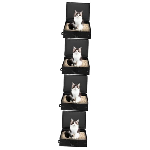 Yardwe 4 Teilige Box Tragbare Katzentoilette Katzenhaus Katzen Reisezubehör Katzentöpfchen Katzentoilette Katzentoilette Behälter Für Haustierbedarf Schwarzes Eva von Yardwe