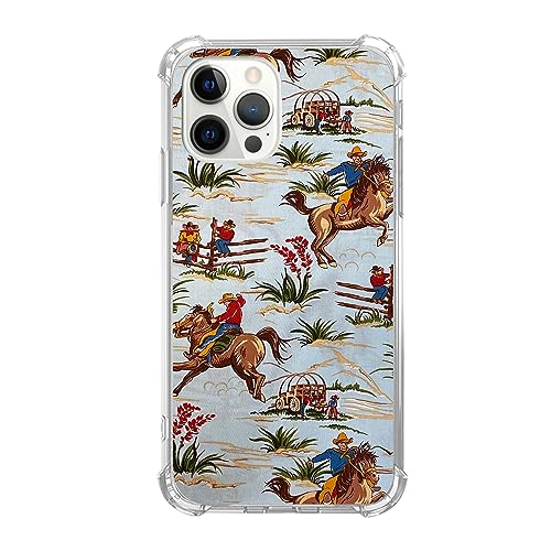 Yawheg Aesthetic Wild West Adventure Handyhülle für iPhone 16 Pro, West Cowboy, Wüstenblumen, Pflanzen, für Teenager, Damen, Herren, schlank, weich, flexibel, TPU-Gummi von Yawheg