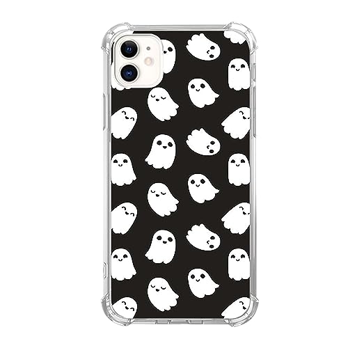 Yawheg Schutzhülle mit niedlichem Geistermuster, kompatibel mit iPhone 11, gruseliges Hallowenn Ghost Cover für Teenager, Frauen, Männer, schlanke, weiche, flexible TPU-Gummi-Hülle für iPhone 11 von Yawheg