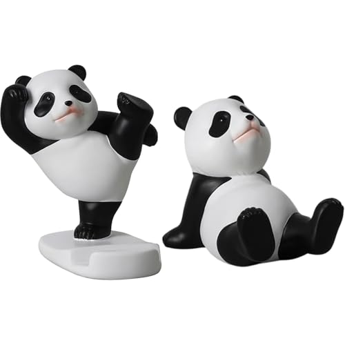 Yaztauho 2 Stück Panda-Handyhalter, Niedlicher Panda-Telefonständer, Cartoon-Desktop-Telefonständer, Panda-Schreibtischzubehör, Niedlicher Telefonständer Cartoon-Panda-Form, Schreibtischzubehör von Yaztauho