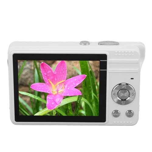 Digitalkamera für Jugendliche, 50 MP, 1080P HD, 2,8-Zoll-TFT-Bildschirm, 16-facher Digitalzoom, Autofokus, Taschen-Kompaktkamera mit LED-Blitz für Reisefotografie (White) von Yctze