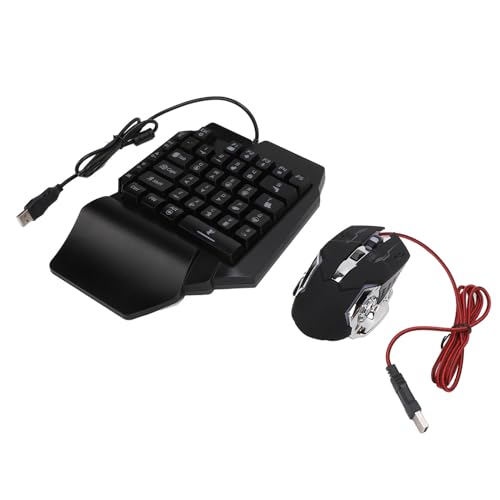 Halbhand-RGB-Gaming-Tastatur und Hintergrundbeleuchtete Kombination – 3 Im E-G-Pack für Zuhause – Einhand-Gaming-Tastatur und Kombination für Gamer von Yctze