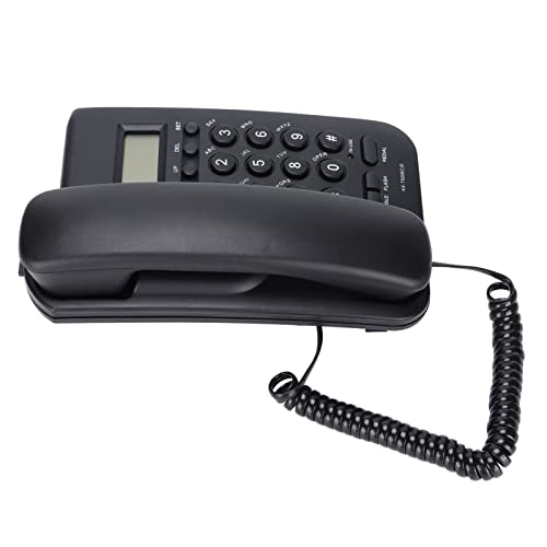 Landtelefon KX T5006CID, Schreibtisch, Wandmontage, Anruferkennung, Halbhändiges Remar-Telefon für Eingehende Anrufe mit Kleinem Verlängerungskabel für Hände, Remar-Anruftelefon von Yctze