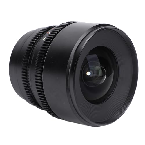 T2.1 Cine-Objektiv, 10 Mm, APS C, 260 Grad, Ultralanger Fokus, Große Blende, E-Mount-Kameraobjektiv für Porträt-Straßenfotografie mit FS5 FS7 FS7M2 A3000 Nex-3 NeX-7 (Black) von Yctze