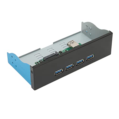 Yctze 5,25-Zoll-Frontplatten-Hub mit 4 USB 3.1 Typ A-Anschlüssen, Hochgeschwindigkeit 10 Gbit/s, Plug-and-Play, Kompatibel mit Desktop, Laptop, Notebook, 7/8/10 von Yctze
