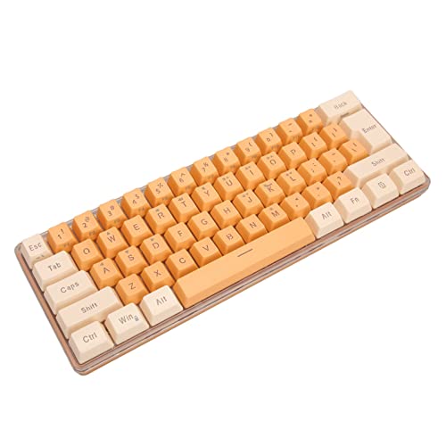 Yctze Ehanical Ande Gaming-Tastatur, USB, 61 Tasten, Kontrastfarbe, RGB-Licht, Tastenlinientrennung, Mechanisch, Verkabelt, für Bürospiele – mit Anschluss und Verbessertem von Yctze