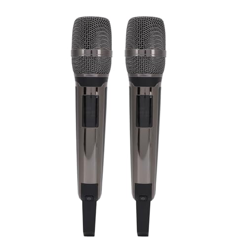 Yctze Mikrofon UHF Handheld Schnurloses Dynamisches Mikrofonsystem mit Empfänger für Karaoke Singen Rede Party Schwarz von Yctze