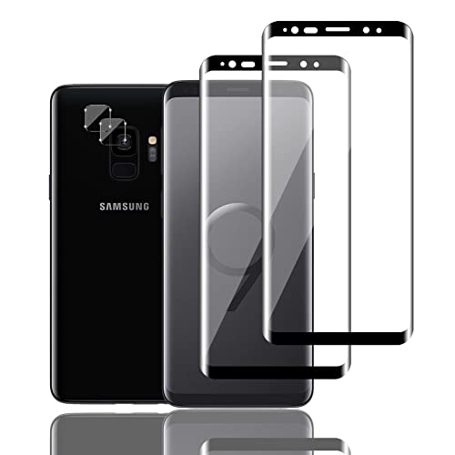 Ydiciv 2+2 Stück Schutzfolie für Samsung Galaxy S9 Panzer Schutz Glas, 2 Stücke panzerfolie und 2 Stücke Kamera Glas, HD Klar Schutzglas, No-Bubble, für Samsung Galaxy S9 von Ydiciv