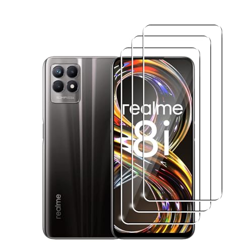 Ydiciv 3 Stück Schutzfolie für Realme 8i Panzer Schutz Glas, [9H Härte Glas], [HD Klar Schutzglas], [No-Bubble], für Realme 8i von Ydiciv