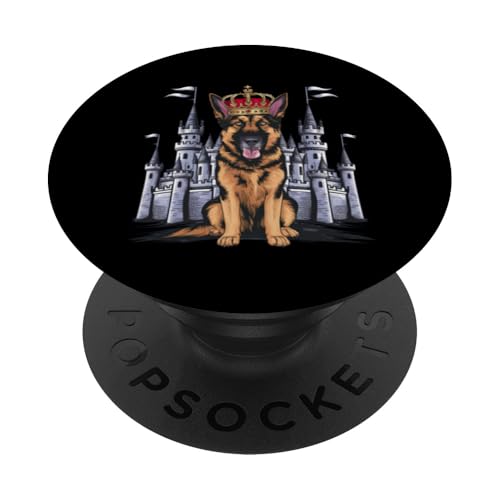 Deutscher Schäferhund mit Krone und Schloss PopSockets Klebender PopGrip von !!!Yeah Deutscher Schäferhund Designz