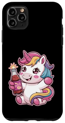 Hülle für iPhone 11 Pro Max Kawaii Einhorn mit Limonadenflasche von !!!Yeah Einhorn Designz