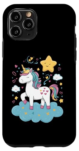 Hülle für iPhone 11 Pro fantasievolles Einhorn mit Sternen von !!!Yeah Einhorn Designz