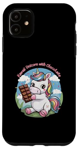 Hülle für iPhone 11 Süßes Kawaii Einhorn mit Schokolade von !!!Yeah Einhorn Designz