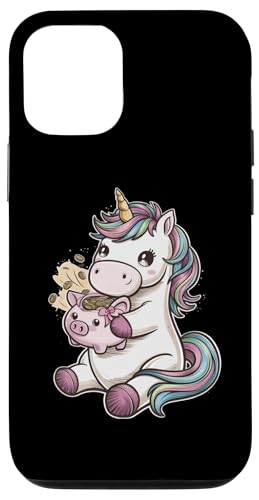 Hülle für iPhone 12/12 Pro Cooles Kawaii Einhorn mit Sparschwein von !!!Yeah Einhorn Designz