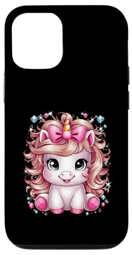 Hülle für iPhone 12/12 Pro Kawaii Einhorn mit Schleife im Haar von !!!Yeah Einhorn Designz