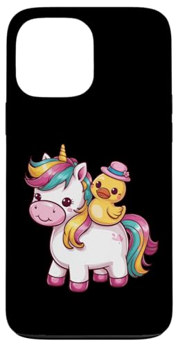 Hülle für iPhone 13 Pro Max Kawaii Einhorn mit niedlicher Quietscheente von !!!Yeah Einhorn Designz