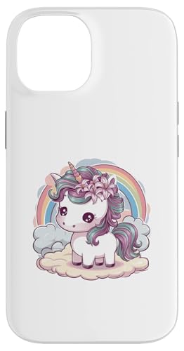 Hülle für iPhone 14 Kawaii Einhorn mit Lillien im Haar von !!!Yeah Einhorn Designz