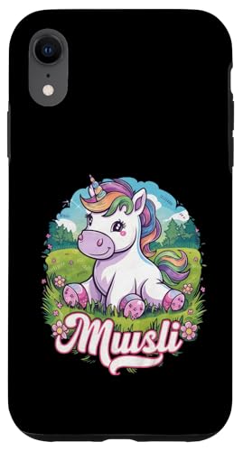 Hülle für iPhone XR Kawaii Einhorn auf Blumenwiese von !!!Yeah Einhorn Designz