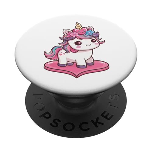 Kawaii Einhorn mit Herzkrone PopSockets Klebender PopGrip von !!!Yeah Einhorn Designz