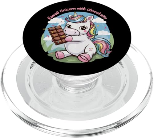 Süßes Kawaii Einhorn mit Schokolade PopSockets PopGrip für MagSafe von !!!Yeah Einhorn Designz