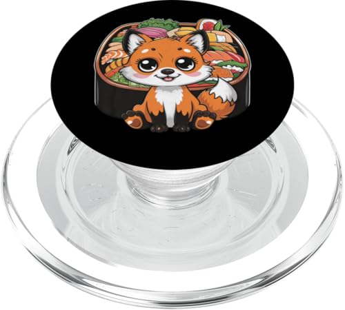 Cartoon Kawaii Fuchs mit Kirschen bunter Lunchbox PopSockets PopGrip für MagSafe von !!!Yeah Fuchs Designz