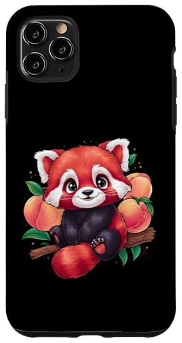 Hülle für iPhone 11 Pro Max Süßer Kawaii Panda mit Aprikosen und Pfirsichen von !!!Yeah Panda Designz