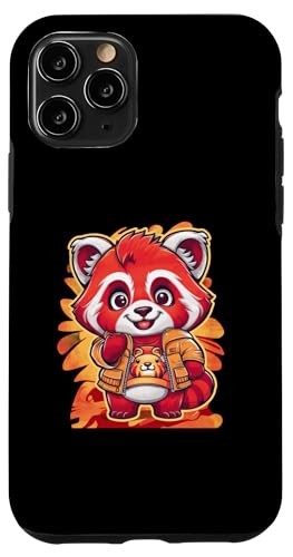 Hülle für iPhone 11 Pro Roter Panda im Kawaii Cartoon Stil mit süßem Outfit von !!!Yeah Panda Designz