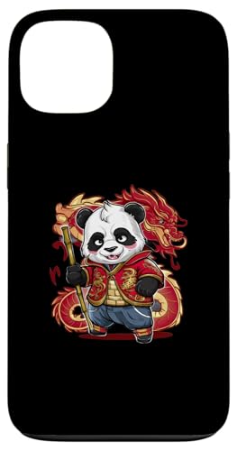 Hülle für iPhone 13 Kawaii Panda mit coolem Outfit und chinesischem Drachen von !!!Yeah Panda Designz