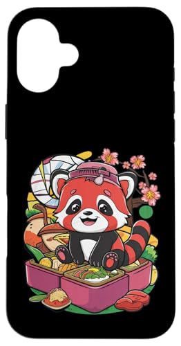 Hülle für iPhone 16 Plus Roter Kawaii Panda mit Lunch Box von !!!Yeah Panda Designz