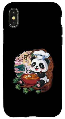 Hülle für iPhone X/XS Niedlicher Panda im Kawaii Stil mit japanischem Curry von !!!Yeah Panda Designz