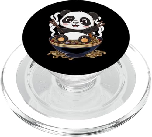 Kawaii Panda mit Ramen Schüssel PopSockets PopGrip für MagSafe von !!!Yeah Panda Designz