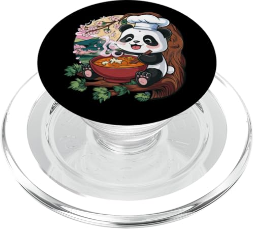 Niedlicher Panda im Kawaii Stil mit japanischem Curry PopSockets PopGrip für MagSafe von !!!Yeah Panda Designz