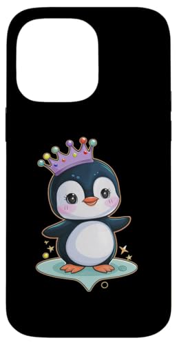 Hülle für iPhone 14 Pro Max Süßer Cartoon Kawaii Pinguin mit süßer Krone von !!!Yeah Pinguin Designz