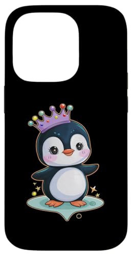 Hülle für iPhone 14 Pro Süßer Cartoon Kawaii Pinguin mit süßer Krone von !!!Yeah Pinguin Designz