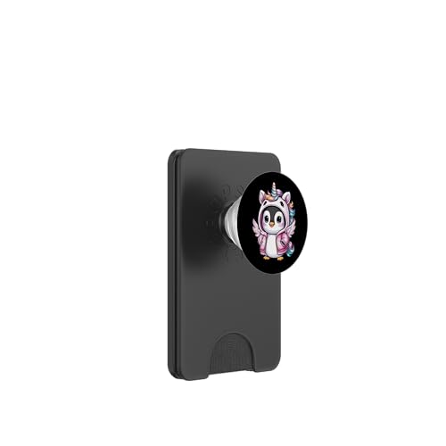 Kawaii Pinguin mit Einhorn Ouftit PopSockets PopWallet für MagSafe von !!!Yeah Pinguin Designz