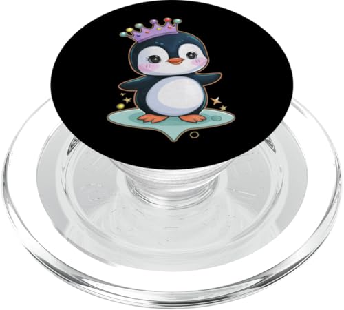 Süßer Cartoon Kawaii Pinguin mit süßer Krone PopSockets PopGrip für MagSafe von !!!Yeah Pinguin Designz