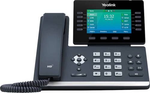 Yealink SIP-T54W Schnurgebundenes Telefon, VoIP Bluetooth, Freisprechen, für Hörgeräte kompatibel von Yealink