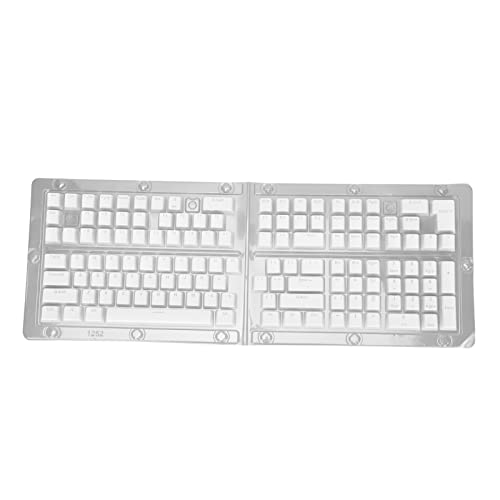 129 Tasten Tastatur-Tastenkappen, Pudding, Durchscheinende PBT-Tastenkappen, OEM-Höhe, PBT, Zweifarbig, Spritzguss, DIY-Tastatur-Tastenkappen für die Meisten Mechanischen (White) von Yechiry