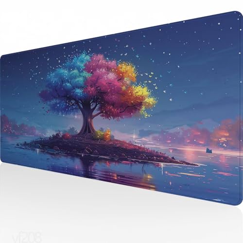 XXL Mauspad Farbe,Gaming Mauspad,Mousepad Baum,Verlängertes Mauspad 1600x800x3mm,rutschfeste Gummibasis,Tischunterlage,Mouse Pad Wasserdicht Anti-Rutsch und Langlebig für Gaming,Büro,Zuhause YF-208 von Yeefion