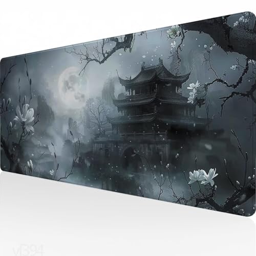 XXL Mauspad grau,Gaming Mauspad,Mousepad Schloss,Verlängertes Mauspad 900x400x3mm,rutschfeste Gummibasis,Tischunterlage,Mouse Pad Wasserdicht Anti-Rutsch und Langlebig für Gaming,Büro,Zuhause YF-394 von Yeefion