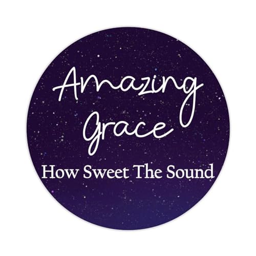 Amazing Grace How Sweet The Sound Round Label Sticker for Notebook Stickers Motivational Quote Decal for Suitcase Computer Vinyl Decals Set of 50 Gifts for Friend von Yelolyio