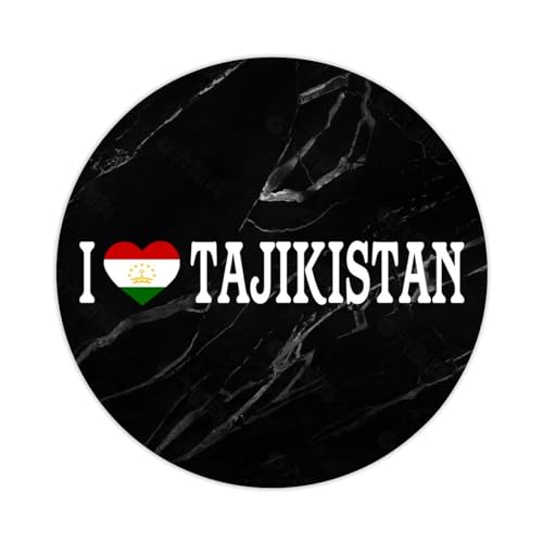 Aufkleber "I Love Tadschikistan", Geschenkanhänger, Vinyl-Aufkleber, Tadschikistan-Flagge, Herzform, Aufkleber für Wasserflaschen, Laptop, Umschlag, Dichtungen, Goodie-Taschen, 3,8 cm, 50 Stück von Yelolyio