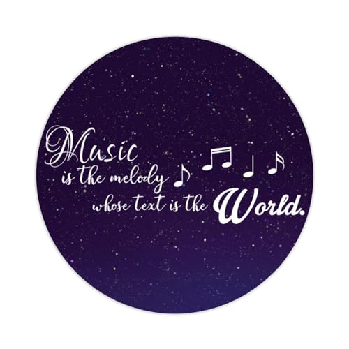 Aufkleber "Music is The Melody Whose Text is The World", Geschenkanhänger, Vinyl-Aufkleber, Zitat-Aufkleber für Wasserflaschen, Laptop, Umschläge, Siegel, Goodie-Taschen, 10,2 cm, 50 Stück von Yelolyio