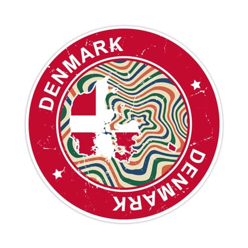 Dänemark-Flagge, Karten-Aufkleber, Dänemark-Aufkleber für Laptop, Umschlag, Versiegelung, Glas, Wasserflaschen, Geschenktüten, Dekoration, Hochzeit, Weihnachten, Urlaub, Party, Geschenke, 3,8 cm von Yelolyio