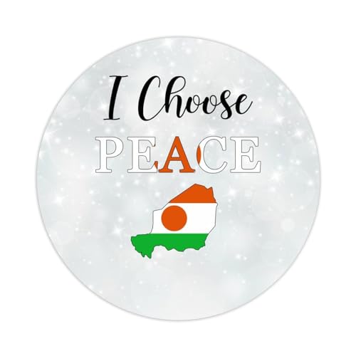 Niger Flagge I Choose Peace Round Label Sticker 1.5 Inch Stickers for Notebook Stickers Niger Decal for Suitcase Computer Vinyl Decals Set of 50 Gifts for Friend von Yelolyio