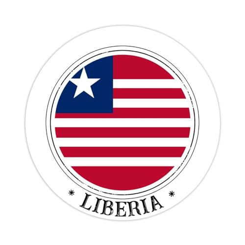 Runde Etikettenaufkleber, 10,2 cm, Liberia-Flagge, Aufkleber, Geschenkanhänger, Dekoration für Laptop, Umschläge, Dichtungen, Wasserflasche, Karte, Geschenktüten, Verpackung, 50 Stück von Yelolyio