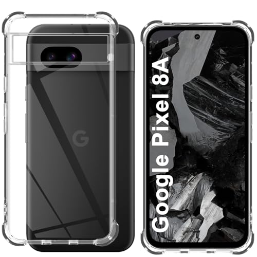 Yenwen Schutzhülle für Google Pixel 8a Hülle, Case Ultra Transparent TPU Stoßfest, Silikon Cover Shock Absorption passt Kompatibel mit Google Pixel 8a Handyhülle von Yenwen