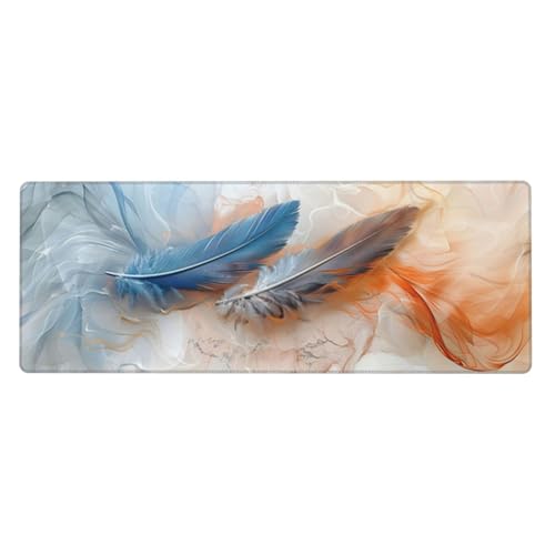 Gaming Mauspad Feather Mauspad XXL 700 x 300 x 3mm XXL Mousepad einfach Mauspad Gaming Zubehör mit Anti Rutsch Basis Mouse Pad Wasserdicht und Langlebig für Maus und Tastatur, Home Decor Geschenke von Yeogcohe