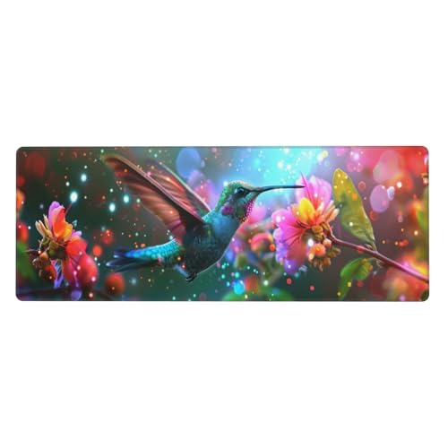 Gaming Mauspad Kolibri Vogel Mauspad XXL 1500 x 800 x 3mm XXL Mousepad Vogel Mauspad Gaming Zubehör mit Anti Rutsch Basis Mouse Pad Wasserdicht und Langlebig für Maus und Tastatur, Home Decor von Yeogcohe